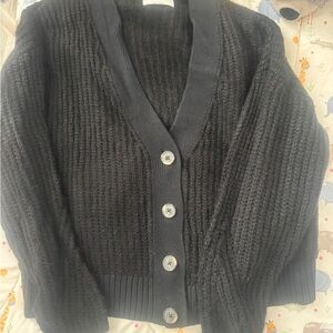 Old Navy Women's Black Ribbed Cardigan